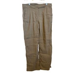 EILEEN FISHER Linen Blend Pants Size 10 Wide Leg Full Length